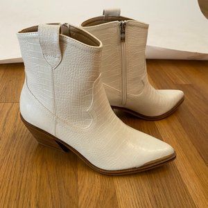 White Crocodile Booties